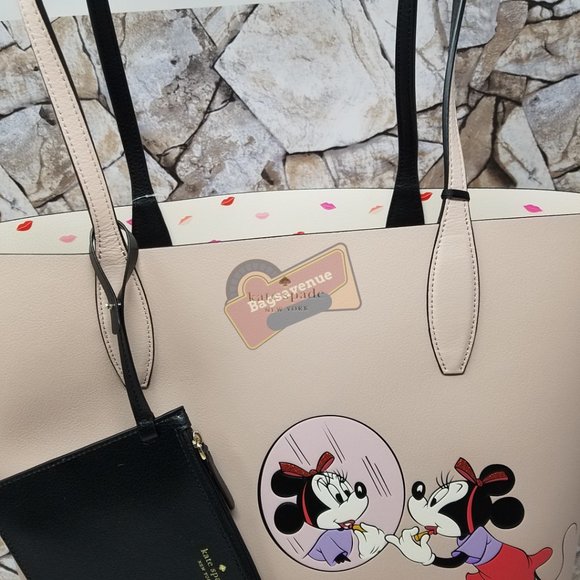 #bagsavenue FAST SHIPPING Minnie Mouse Black Reversible Pink Tote Kate Spade - Picture 8 of 16